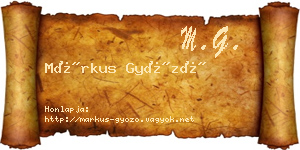 Márkus Győző névjegykártya